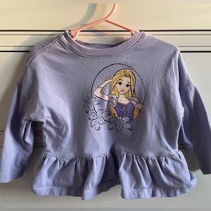 Hanna Andersson long sleeve Rapunzel ruffle bottom shirt